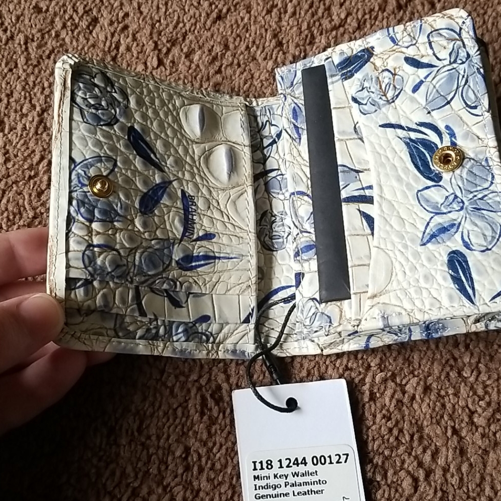 Brahmin Mini Key Wallet Indigo Palaminto